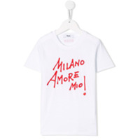 Msgm Kids Camiseta com bordado Milano - Branco