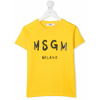 Msgm Kids Camiseta com estampa de logo - Amarelo