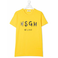 Msgm Kids Camiseta com estampa de logo - Amarelo