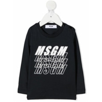 Msgm Kids Camiseta com estampa de logo - Azul