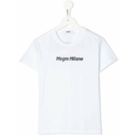 Msgm Kids Camiseta com estampa de logo - Branco