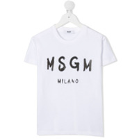 Msgm Kids Camiseta com estampa de logo - Branco