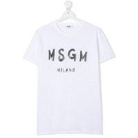 Msgm Kids Camiseta com estampa de logo - Branco
