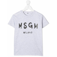 Msgm Kids Camiseta com estampa de logo - Cinza