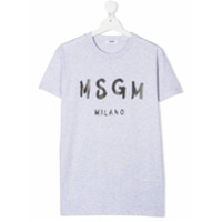 Msgm Kids Camiseta com estampa de logo - Cinza