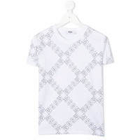 Msgm Kids Camiseta com estampa de logo corrido - Branco