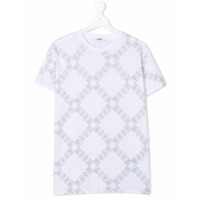 Msgm Kids Camiseta com estampa de logo corrido - Branco