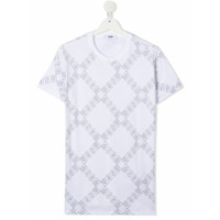 Msgm Kids Camiseta com estampa de logo corrido - Branco