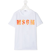 Msgm Kids Camiseta com estampa de logo gráfico - Branco
