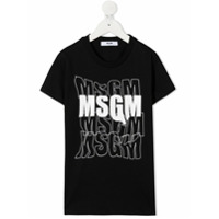 Msgm Kids Camiseta com estampa de logo - Preto