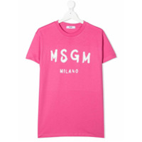 Msgm Kids Camiseta com estampa de logo - Rosa