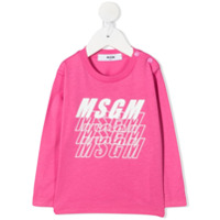 Msgm Kids Camiseta com estampa de logo - Rosa