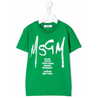 Msgm Kids Camiseta com estampa de logo - Verde