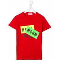 Msgm Kids Camiseta com estampa de logo - Vermelho