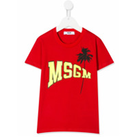 Msgm Kids Camiseta com estampa de logo - Vermelho