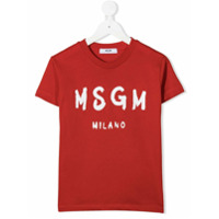 Msgm Kids Camiseta com estampa de logo - Vermelho