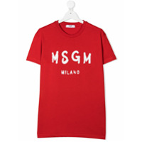 Msgm Kids Camiseta com estampa de logo - Vermelho