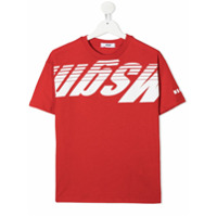 Msgm Kids Camiseta com estampa de logo - Vermelho