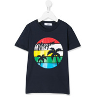 Msgm Kids Camiseta com estampa de palmeira - Azul