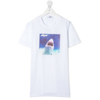 Msgm Kids Camiseta com estampa de tubarão - Branco