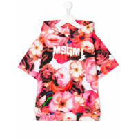 Msgm Kids Camiseta com estampa floral - Rosa