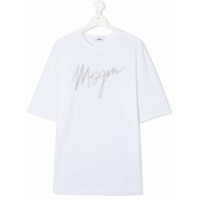 Msgm Kids Camiseta com logo bordado - Branco