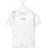 Msgm Kids Camiseta com logo metálico - Cinza