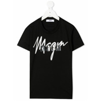 Msgm Kids Camiseta com logo metálico - Preto