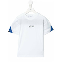 Msgm Kids Camiseta com placa de logo - Branco