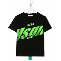 Msgm Kids Camiseta de algodão com estampa de logo - Preto