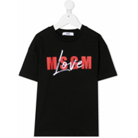 Msgm Kids Camiseta de algodão com estampa de logo - Preto