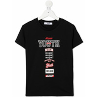Msgm Kids Camiseta de algodão com estampa de logo - Preto
