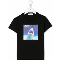 Msgm Kids Camiseta de algodão com estampa de tubarão - Preto
