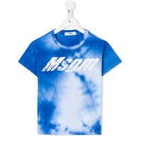 Msgm Kids Camiseta de algodão tie-dye - Azul