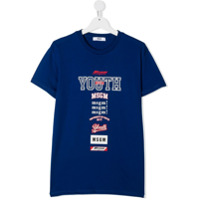 Msgm Kids Camiseta decote careca com estampa gráfica - Azul