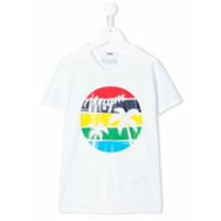 Msgm Kids Camiseta decote careca com estampa gráfica - Branco