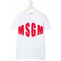 Msgm Kids Camiseta mangas curtas com estampa de logo - Branco
