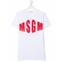 Msgm Kids Camiseta mangas curtas com estampa de logo - Branco