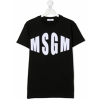 Msgm Kids Camiseta mangas curtas com estampa de logo - Preto
