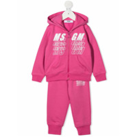 Msgm Kids Conjunto esportivo 2 peças com estampa de logo - Rosa