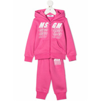 Msgm Kids Conjunto esportivo 2 peças com logo estampado - Rosa