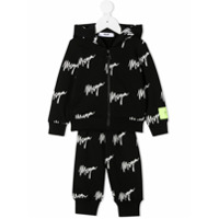 Msgm Kids Conjunto esportivo 2 peças de algodão com estampa de logo - Preto