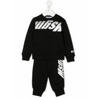 Msgm Kids Conjunto esportivo com estampa de logo - Preto