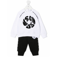 Msgm Kids Conjunto esportivo de jérsei com estampa de logo - Branco