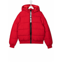 Msgm Kids Jaqueta com capuz e zíper - Vermelho