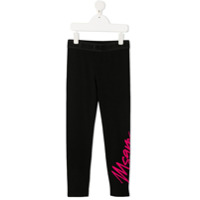 Msgm Kids Legging com estampa de logo - Preto