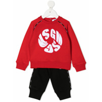 Msgm Kids logo-print jersey tracksuit set - Vermelho