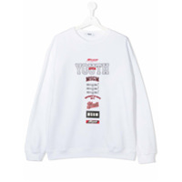 Msgm Kids Moletom com estampa de logo - Branco