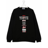 Msgm Kids Moletom com estampa de logo - Preto