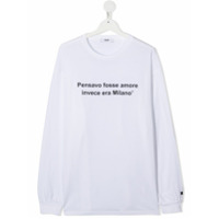 Msgm Kids Moletom com estampa de texto - Branco